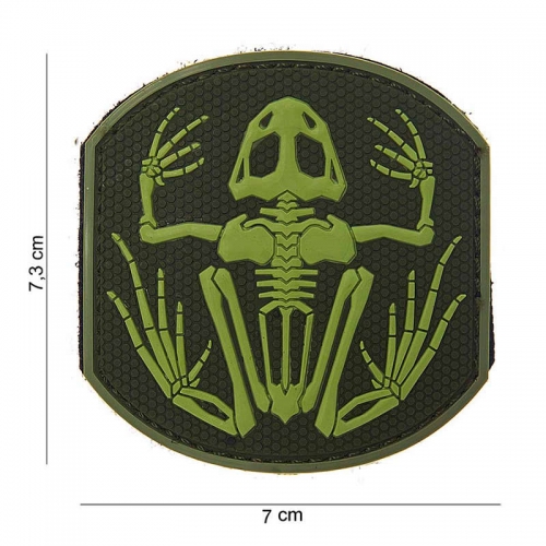 Patch in PVC FROG SKELETON - Green
