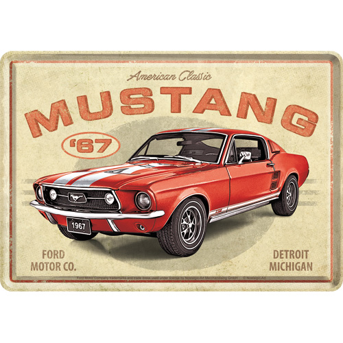 Cartolina Ford Mustang GT 1967 Red - 10x14 cm