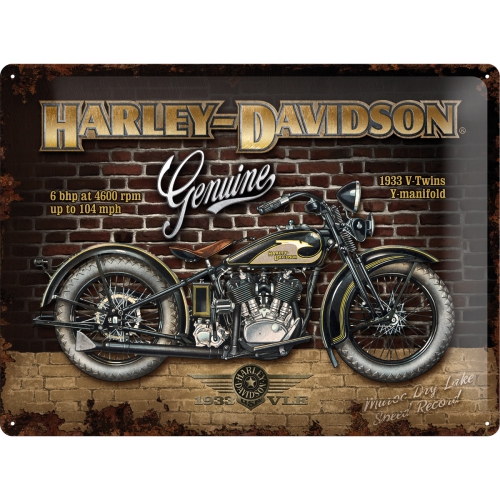 Cartello Harley-Davidson - Brick Wall - 30x40 cm