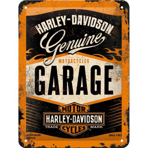 Cartello Harley-Davidson Garage - 15x20 cm