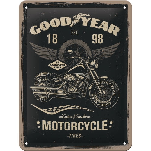Cartello Goodyear - Motorcycle - 15x20 cm