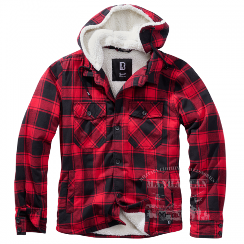 Giacca Brandit Lumberjacket Hooded - Red/Black
