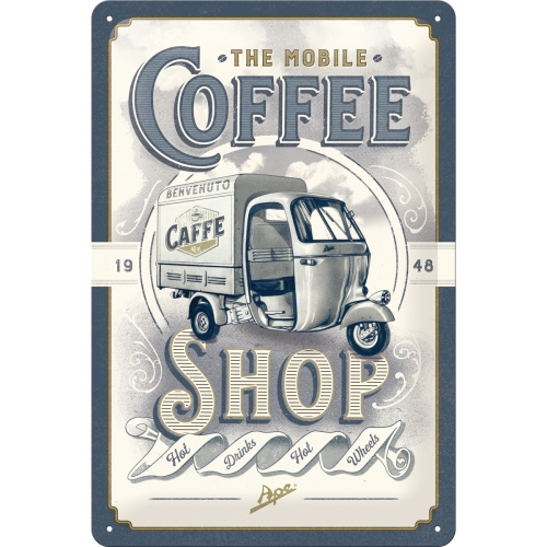 Cartello Ape - The Mobile Coffee Shop - 20x30 cm