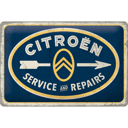 Cartello Citroen - Service & Repairs - 20x30 cm