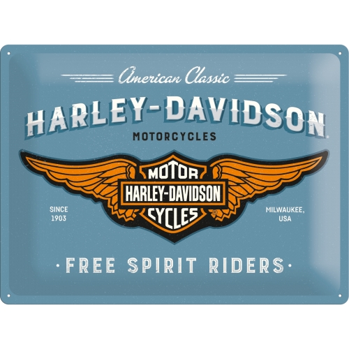 Cartello Harley-Davidson - Logo Blue -  30x40 cm