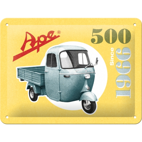 Cartello Ape 500 - Since 1966 -  15x20 cm
