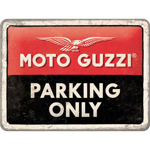 Cartello Moto Guzzi - Parking Only - 15x20 cm