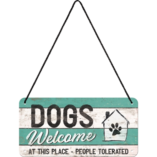 Cartello 10 x 20 cm con filo Dogs Welcome