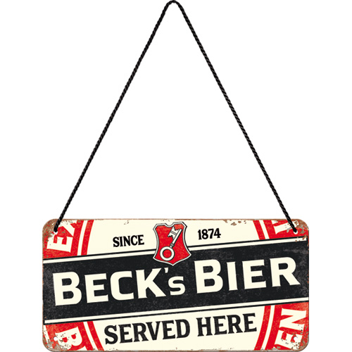 Cartello 10 x 20 cm con filo Beck's Bier