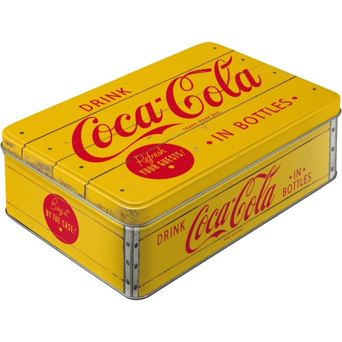 Scatola bassa 23 x 16 xh 7 cm Coca Cola - Logo Yellow