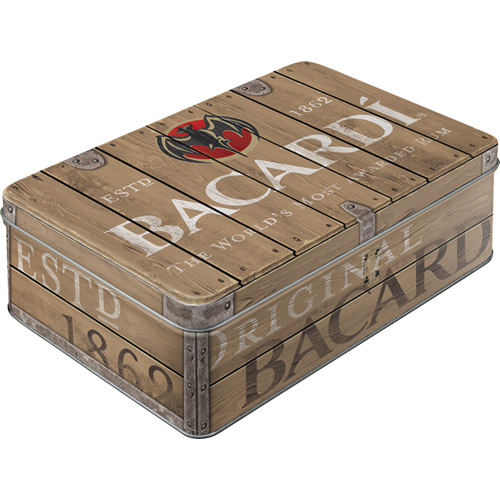 Scatola bassa 23 x 16 xh 7 cm Bacardi - Wood Barrel Logo