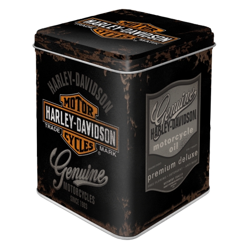 Scatolina porta tabacco / tea - Harley Davidson - Genuine 7,5 X 7,5 X 9,5 h cm