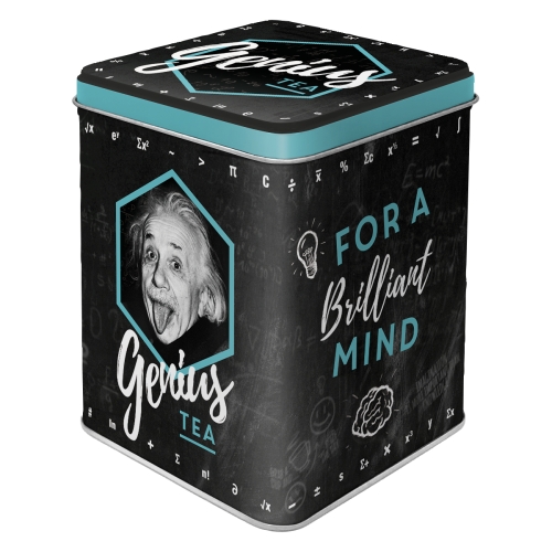 Scatolina porta tabacco / tea - Einstein - Genius Tea 7,5 X 7,5 X 9,5 h cm