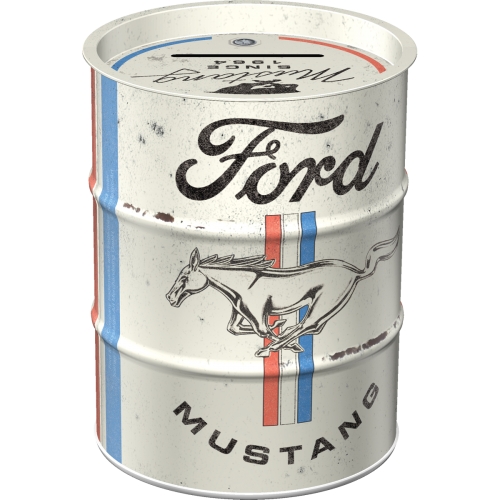 Salvadanaio in metallo - Oil Barrel, 9,3 x 11,7 cm, Ford Mustang