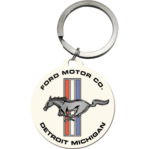 Portachiavi Ford Mustang - Logo Cavallo e Strisce, 4 cm