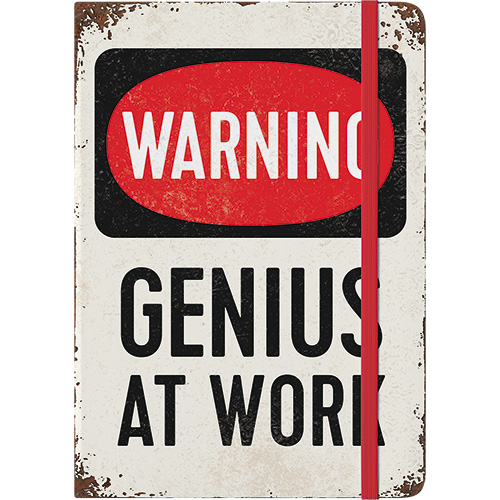 Notebook Warning - Genius at Work - Do Not Disturd, formato A5