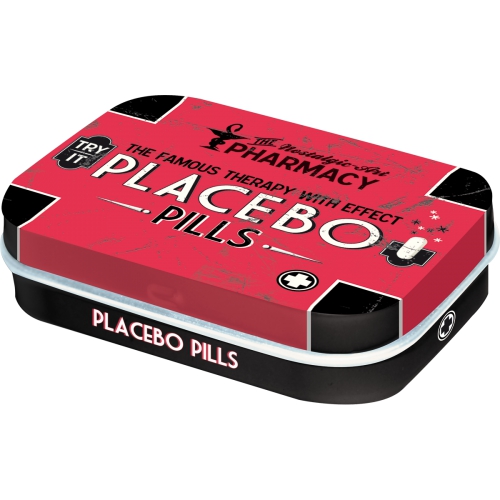 Scatolina in metallo con mentine 6 x 4 x 1,7 cm, Placebo Pills