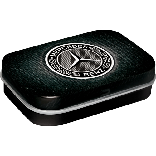 Scatolina in metallo con mentine 6 x 4 x 1,7 cm, Mercedes-Benz - Logo Black