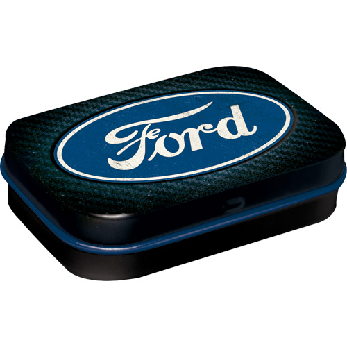 Scatolina in metallo con mentine 6 x 4 x 1,7 cm, Ford - Logo Blue Shine