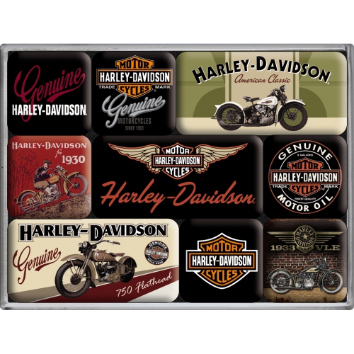 Set di 9 magneti a tema Harley Davidson