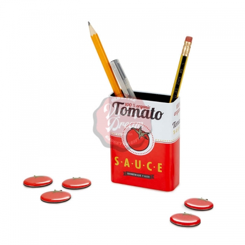 Porta matite magnetico Tomato Sauce + 5 magneti