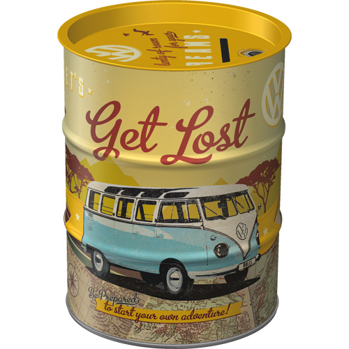 Salvadanaio in metallo - Oil Barrel, 9,3 x 11,7 cm, VW - Let's Get Lost