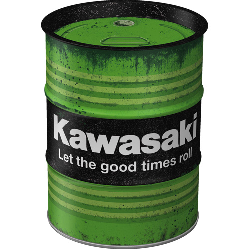 Salvadanaio in metallo - Oil Barrel, 9,3 x 11,7 cm, Kawasaki - Let the good times