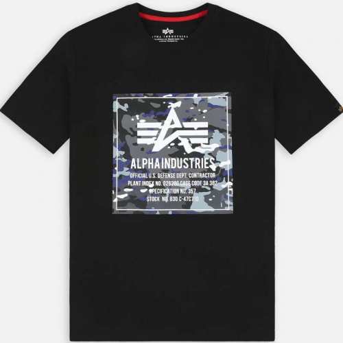 T-Shirt Alpha Industries CAMO BLOCK T - Black