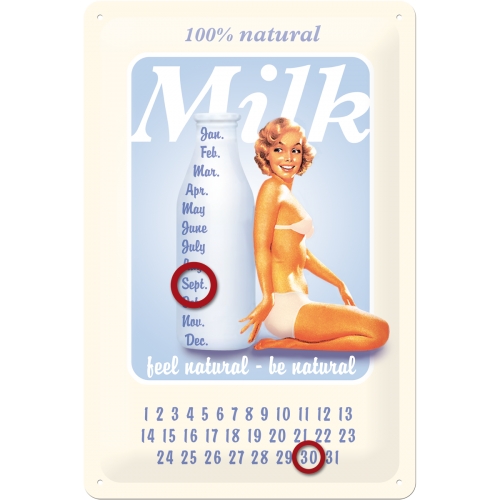 Cartello Calendario Milk - 20x30 cm