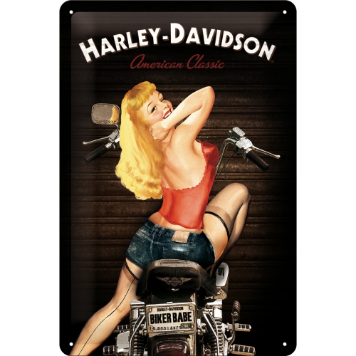 Cartello Harley Davidson - Biker Babe- 20x30 cm