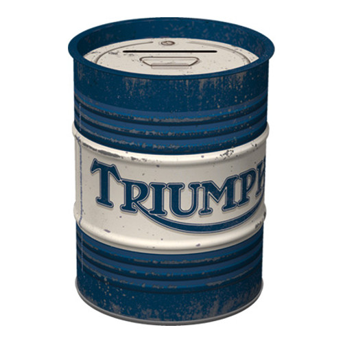 Salvadanaio in metallo - Oil Barrel, 9,3 x 11,7 cm, Triumph Logo
