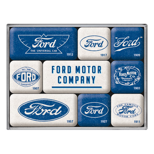 Set di 9 magneti a tema Ford - Logo Evolution