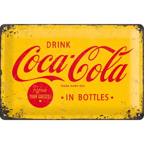 Cartello Coca Cola Yellow - 20x30 cm
