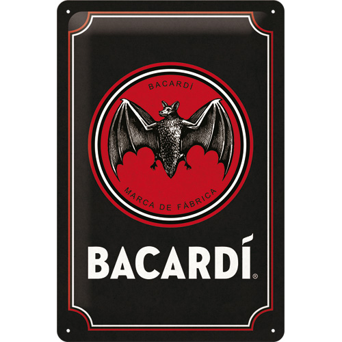 Cartello Bacardi Logo Black - 20x30 cm
