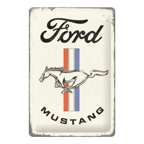 Cartello Ford Mustang - Horse & Stripes Logo - 20x30 cm