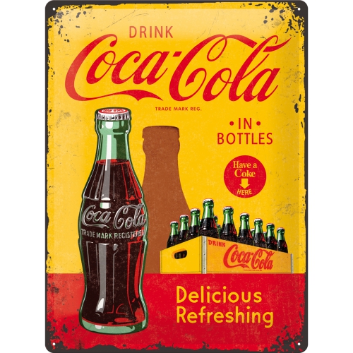 Cartello Coca Cola - In Bottles Yellow - 30x40 cm