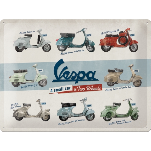 Cartello Vespa - Model Chart - 30x40 cm