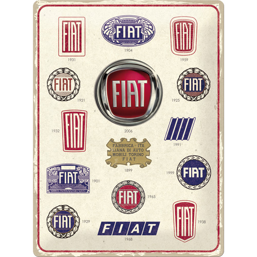 Cartello FIAT Logo Evolution - 30x40 cm