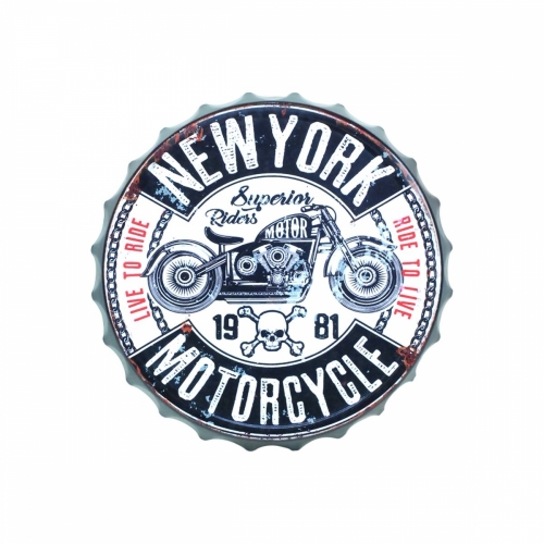 Targa Tappo NEW YORK MOTORCYCLE - cm 33x33x3,5