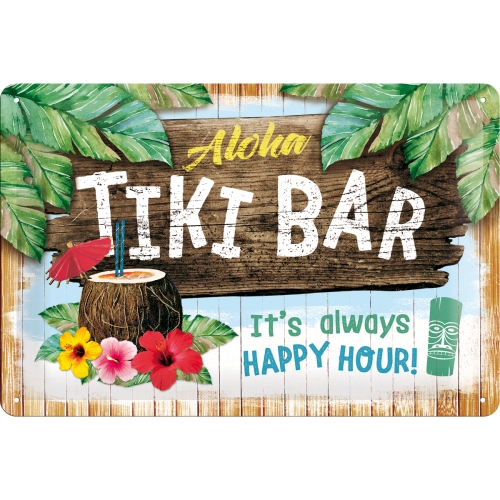 Cartello Tiki Bar - 20x30 cm