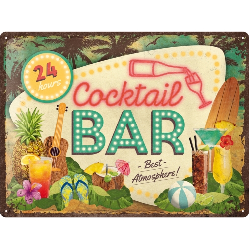 Cartello Cocktail Bar 24 hours - 30x40 cm