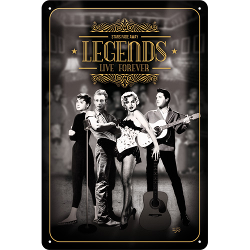 Cartello Legends Live Forever - 20x30 cm