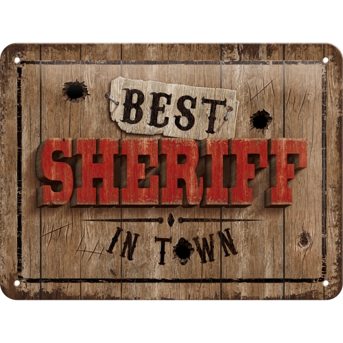 Cartello Best Sheriff In Town- 15x20 cm