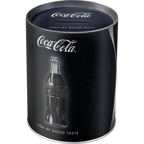 Salvadanaio in metallo 10 x 13 cm Coca Cola - Black