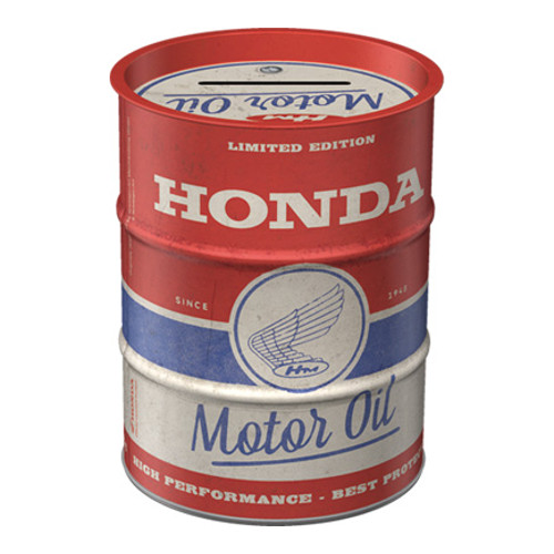 Salvadanaio in metallo - Oil Barrel, 9,3 x 11,7 cm, Honda MC - Motor Oil