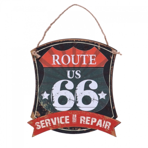 Targa in metallo ROUTE 66 Service & Repair - cm 30,5x32