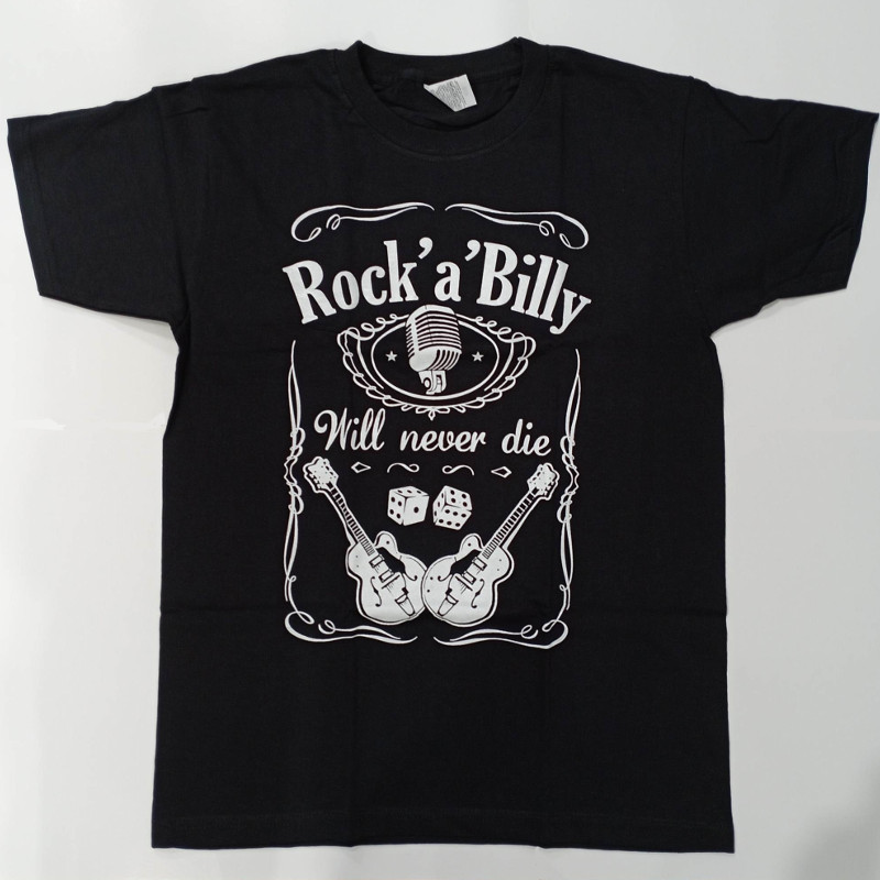 Abbigliamento Vintage | Dream: shop WILL Military Rockabilly T-Shirt DIE, ROCK\'A\'BILLY ed Manhattan accessori NEVER