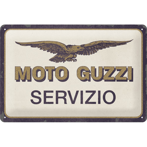 Cartello Moto Guzzi Servizio - 20x30 cm