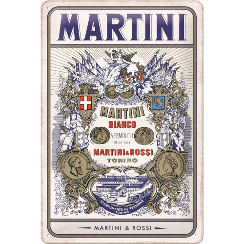 Cartello Martini Bianco Vermouth Label - 20x30 cm