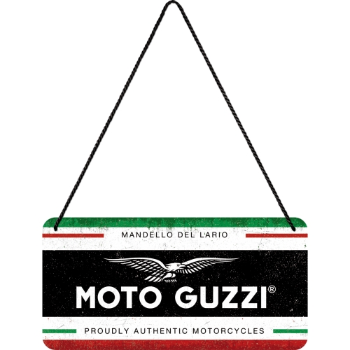 Cartello 10 x 20 cm con filo Moto Guzzi - Italian Motorcycles